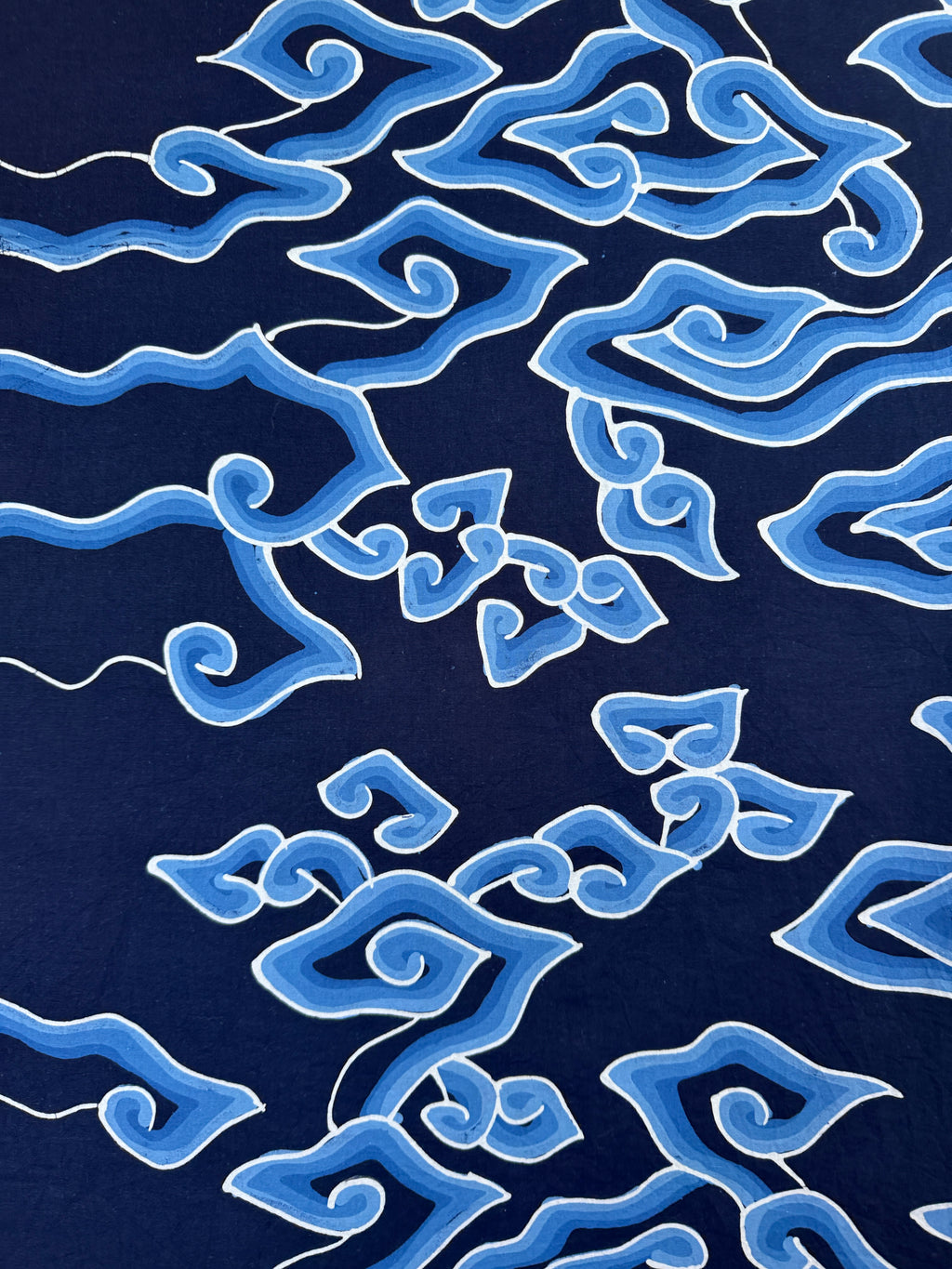 Cloud batik sarong / wall hanging - blue harmony