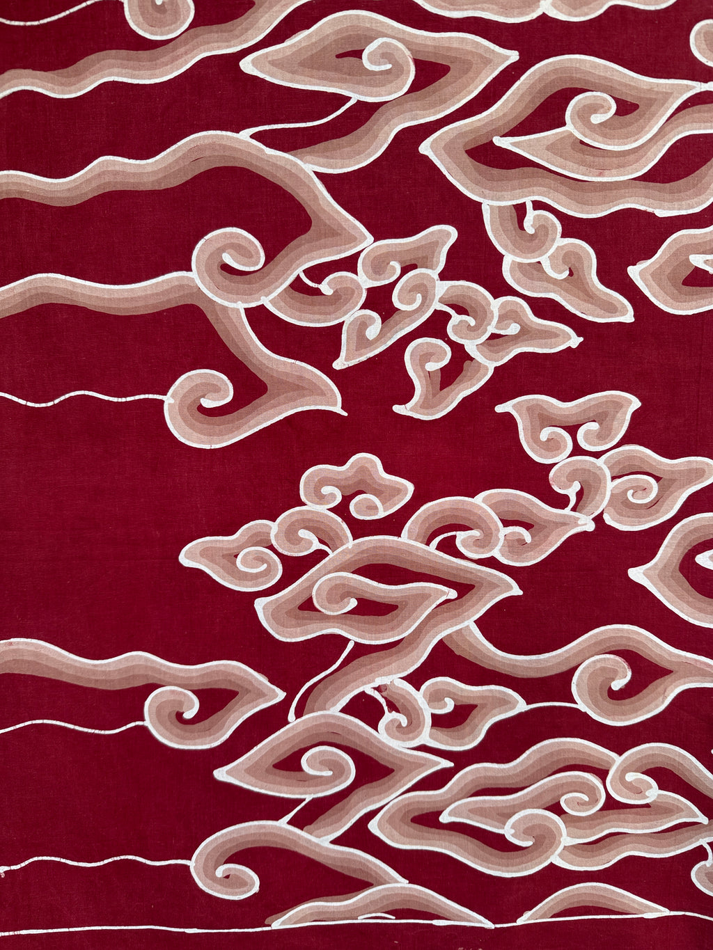 Cloud batik sarong / wall hanging - burgundy