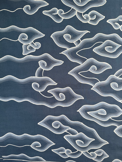 Hand-Drawn Mega Mendung Batik Textile | Grey