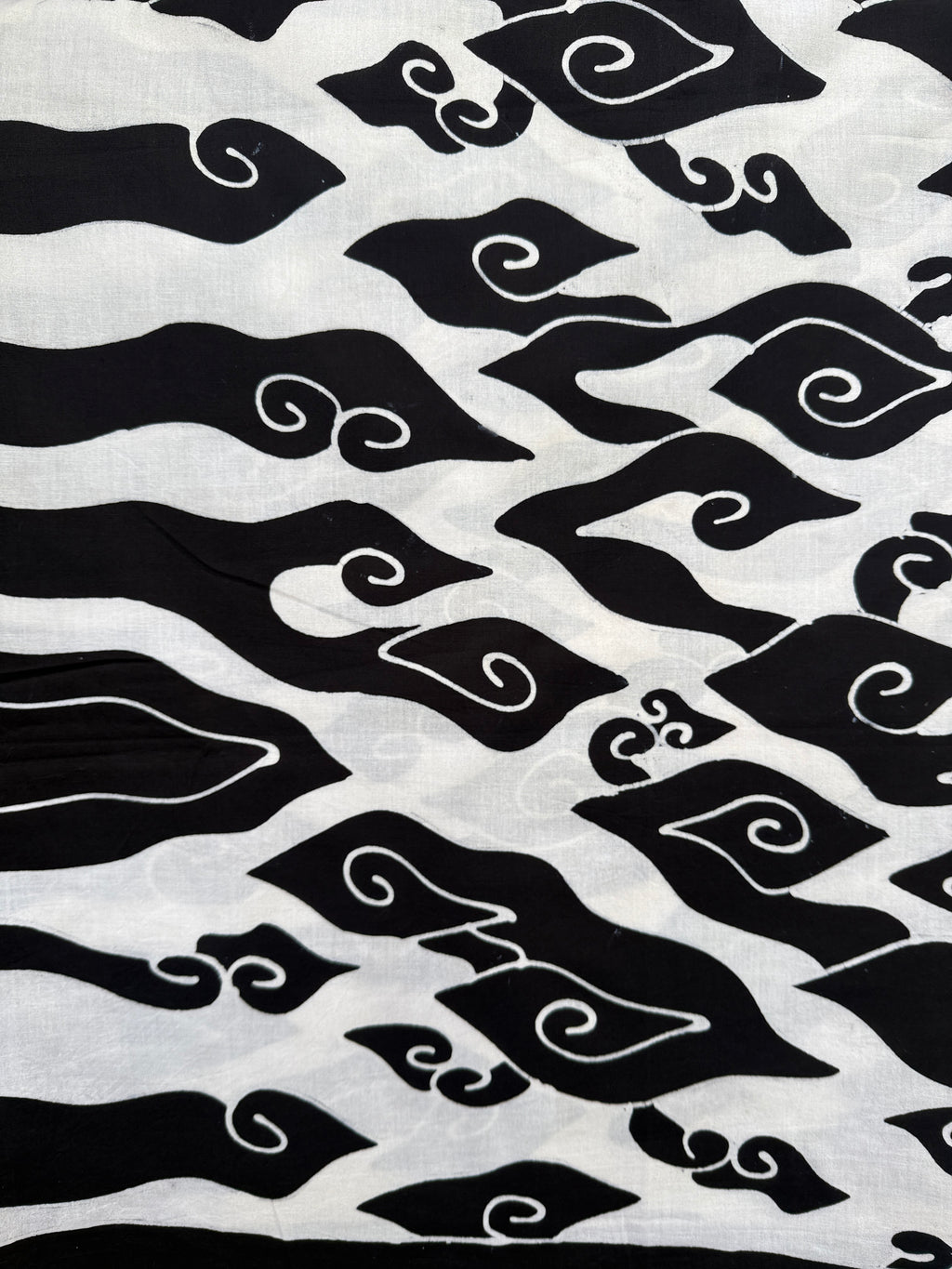 Cloud batik sarong / wall hanging - black and white