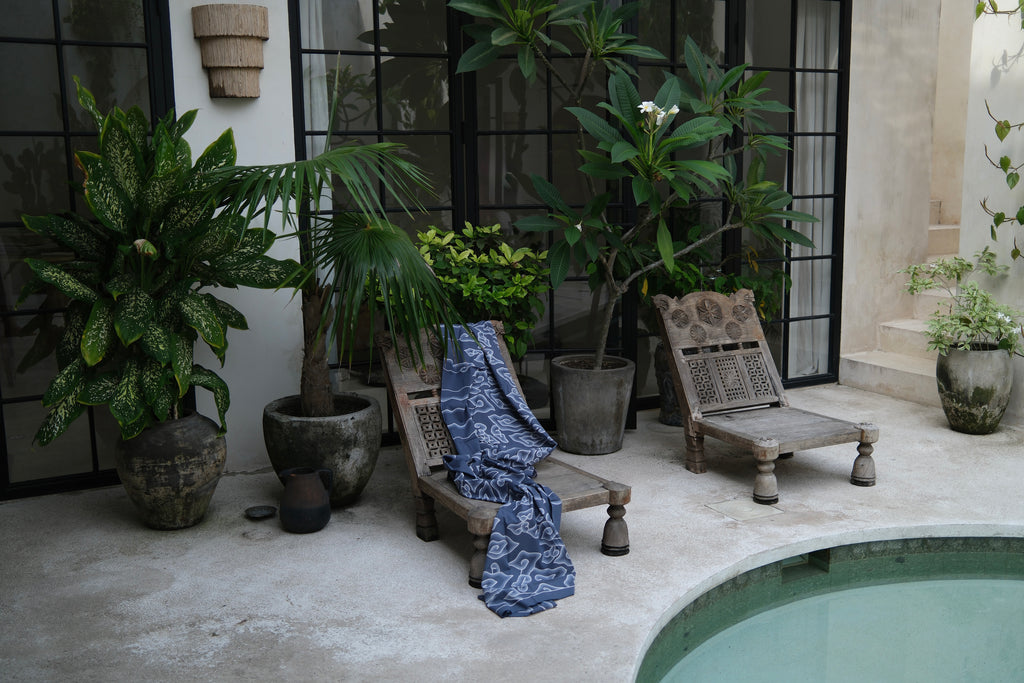 Cloud batik sarong / wall hanging - grey