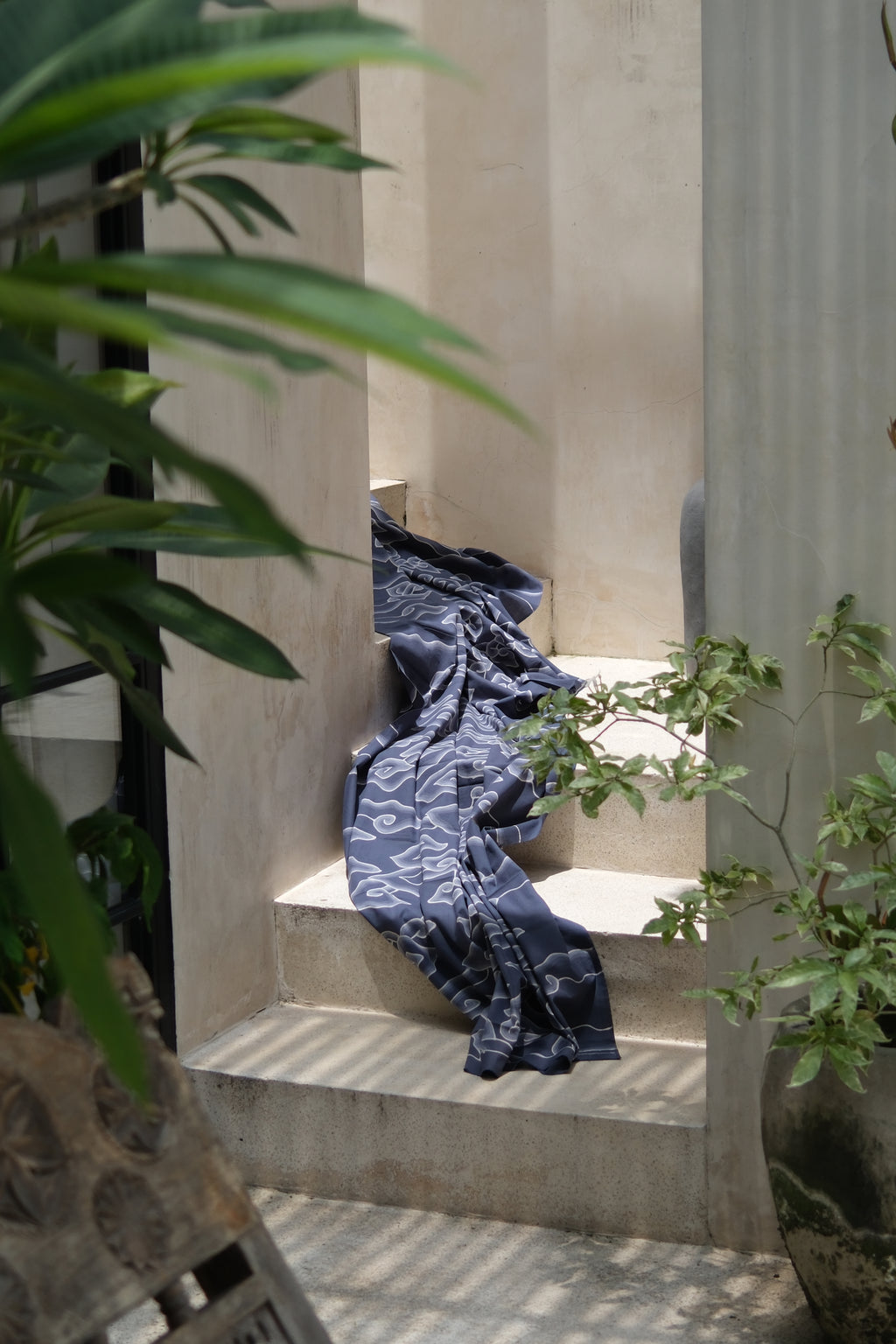 Cloud batik sarong / wall hanging - grey