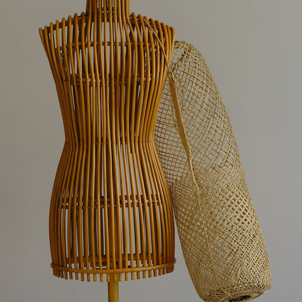 Anjat Basket - Hand - Woven Rattan, Borneo (Tall / Yoga Mat) - Hand and Ember