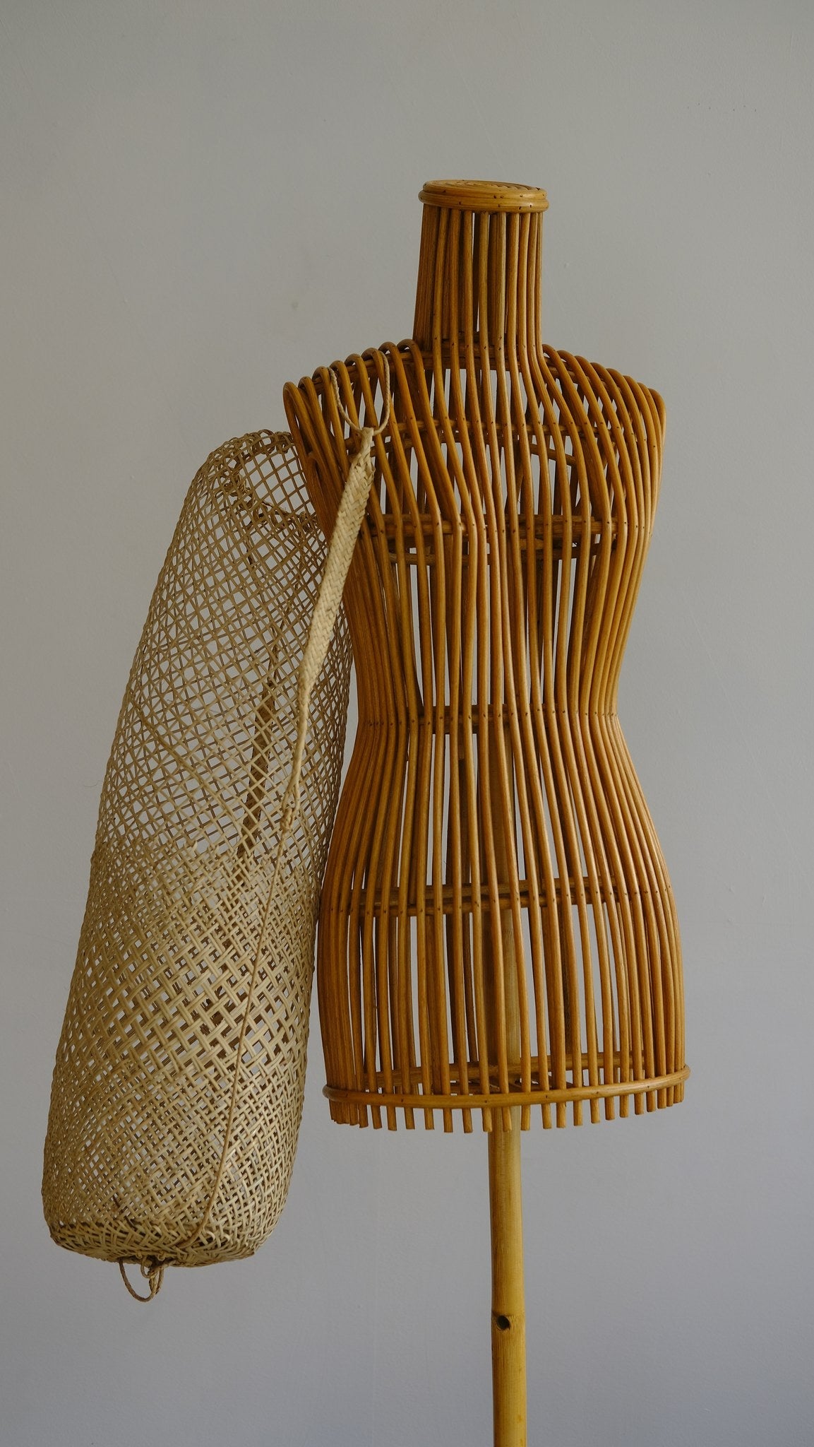 Anjat Basket - Hand - Woven Rattan, Borneo (Tall / Yoga Mat) - Hand and Ember
