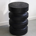 Chess stool, charred mango wood - Hand and Ember