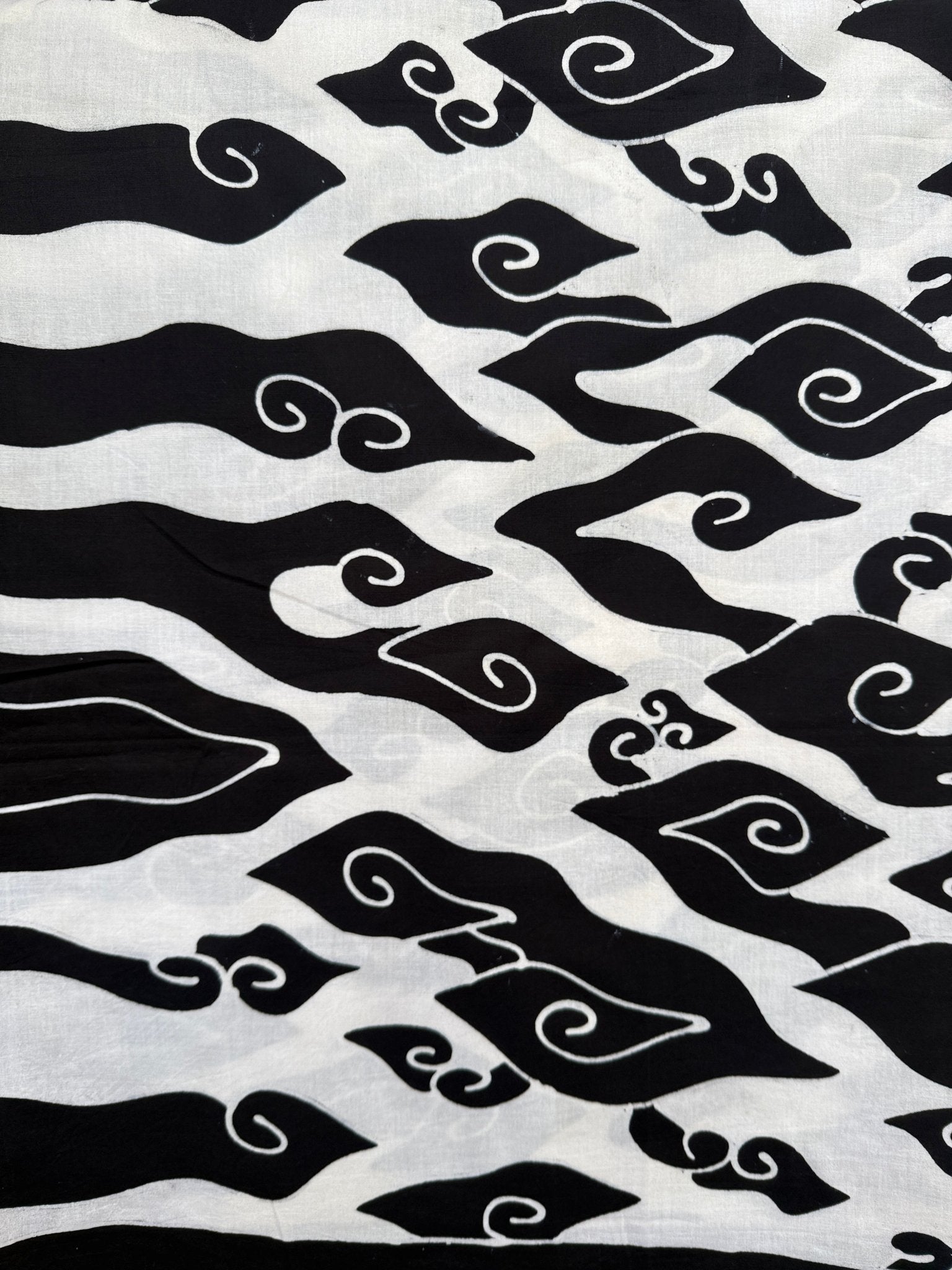 Hand-Drawn Mega Mendung Batik Tulis Textile | Hand and Ember - Black & White