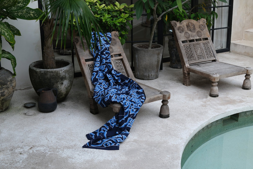 Hand-Drawn Mega Mendung Batik Tulis Textile | Hand and Ember - Blue
