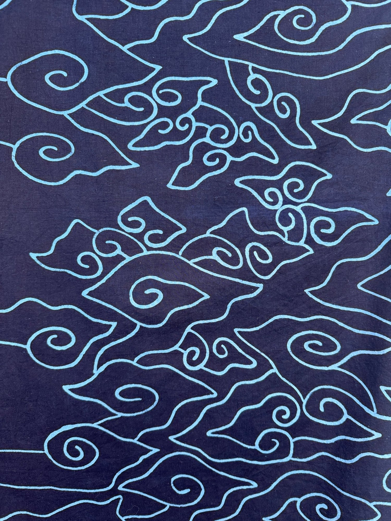 Hand-Drawn Mega Mendung Batik Tulis Textile | Hand and Ember - Navy