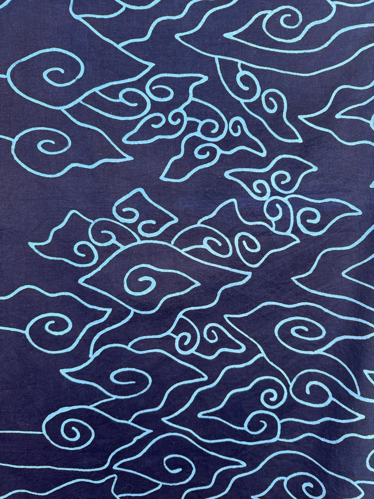 Hand-Drawn Mega Mendung Batik Tulis Textile | Hand and Ember - Navy