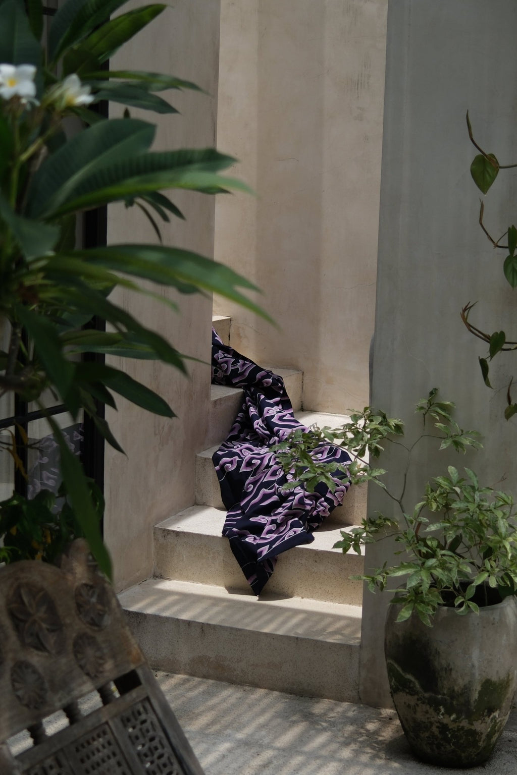 Hand-Drawn Mega Mendung Batik Tulis Textile | Hand and Ember - Navy & Purple