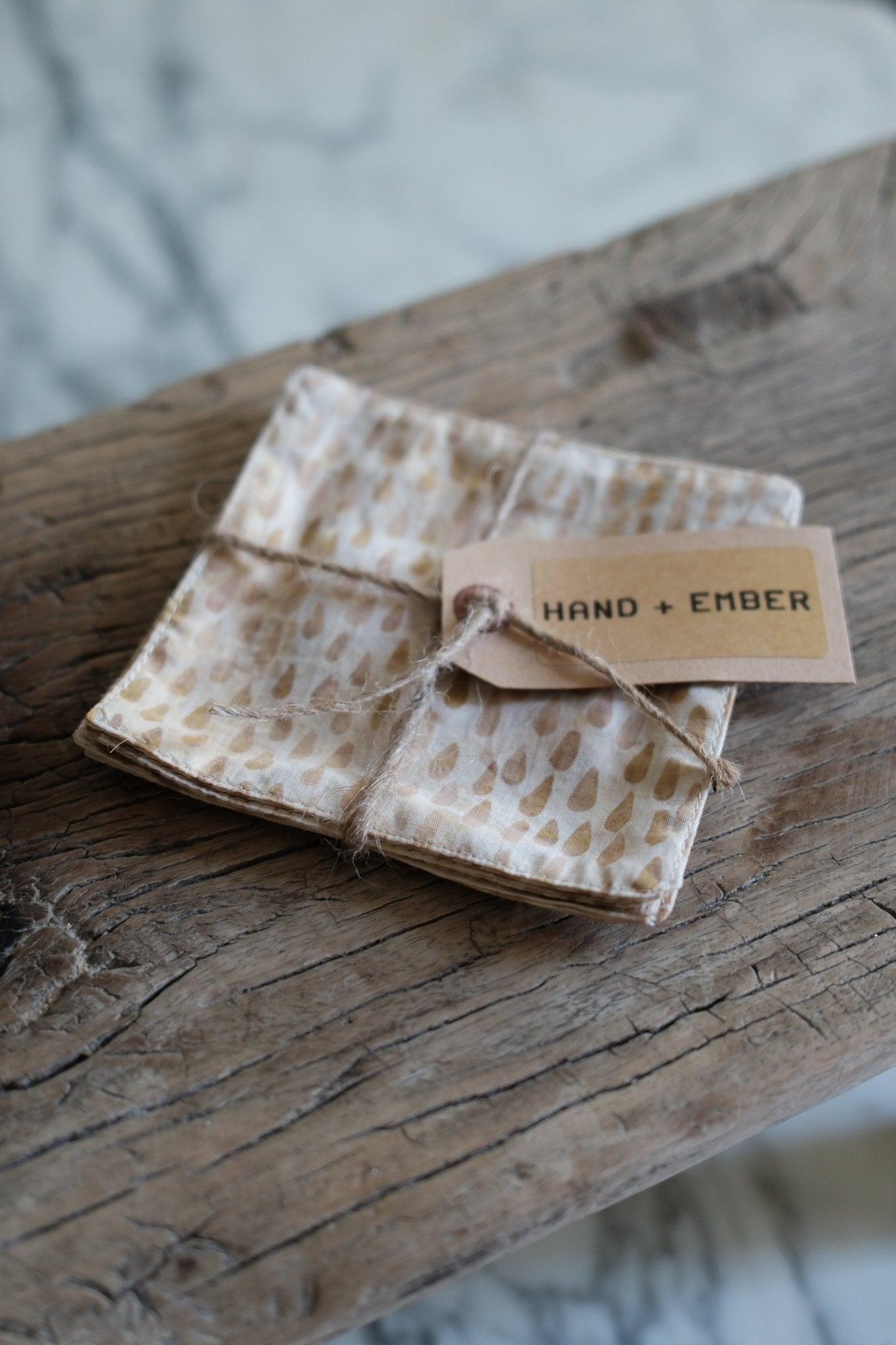 Hand - Stamped Batik Coasters (Set of 4) - Hand and Ember