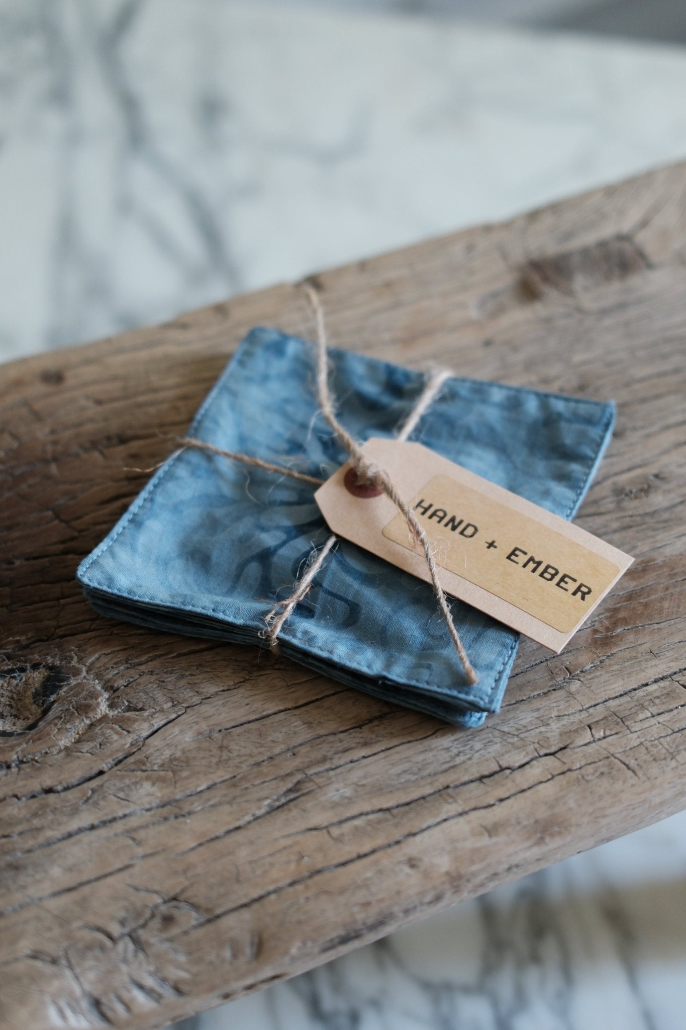 Hand - Stamped Batik Coasters (Set of 4) - Hand and Ember