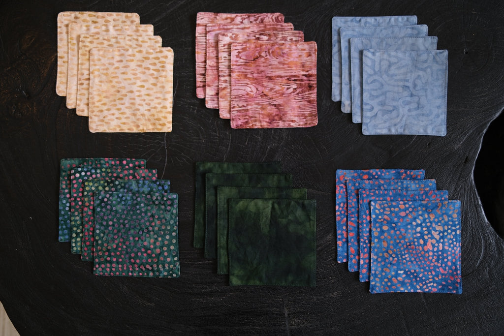 Batik Coasters: Hand-Stamped Batik Coasters | Hand and Ember - Glass Mirage