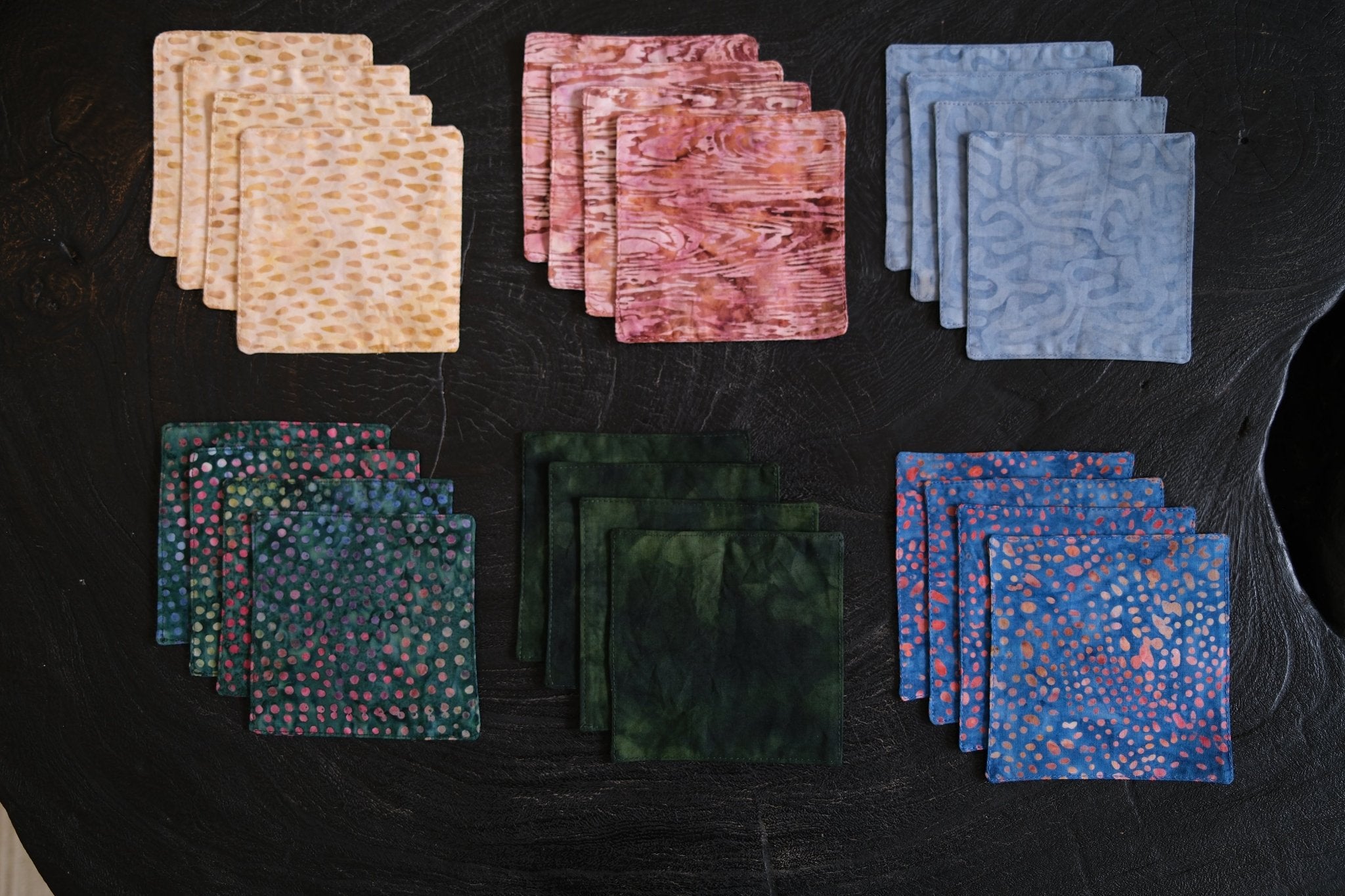 Batik Coasters: Hand-Stamped Batik Coasters | Hand and Ember - Glass Mirage