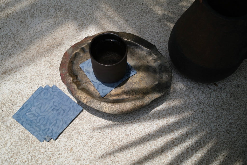 Batik Coasters: Hand-Stamped Batik Coasters | Hand and Ember - Seamist