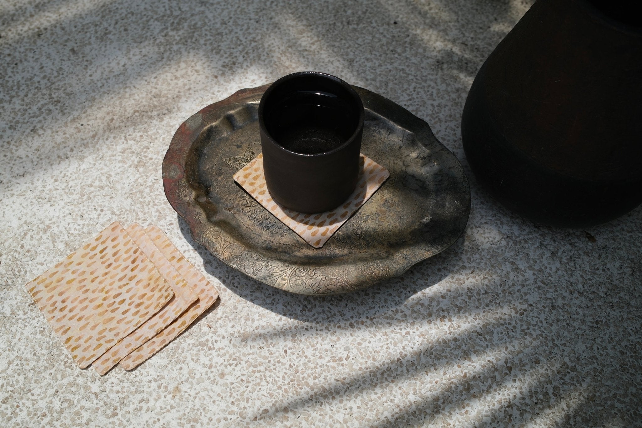 Batik Coasters: Hand-Stamped Batik Coasters | Hand and Ember - Warm Drift