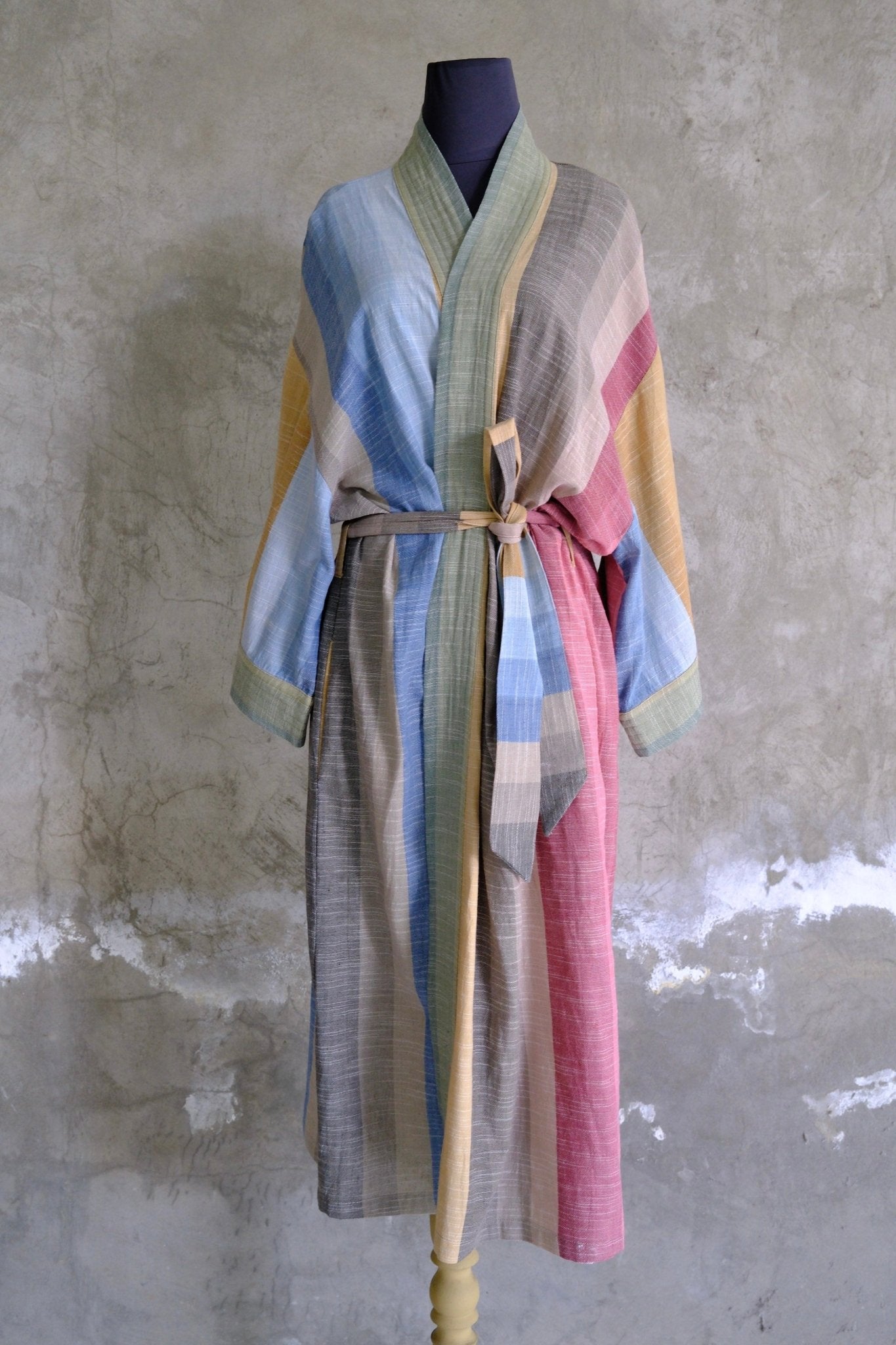 Plant Dyed Cotton Kimono Robe - The Soft Prism | Hand and Ember