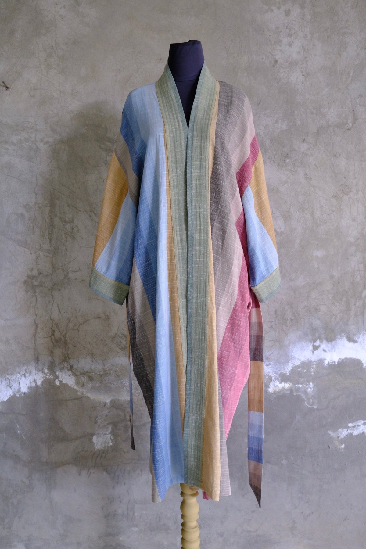 Plant Dyed Cotton Kimono Robe - The Soft Prism | Hand and Ember