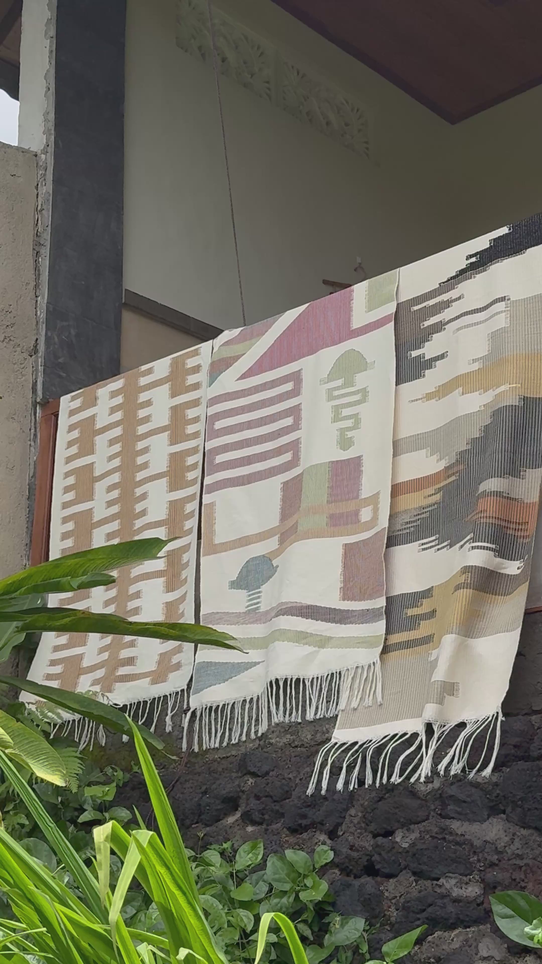 Hand-Woven Plant-Dyed Wall Hanging 01