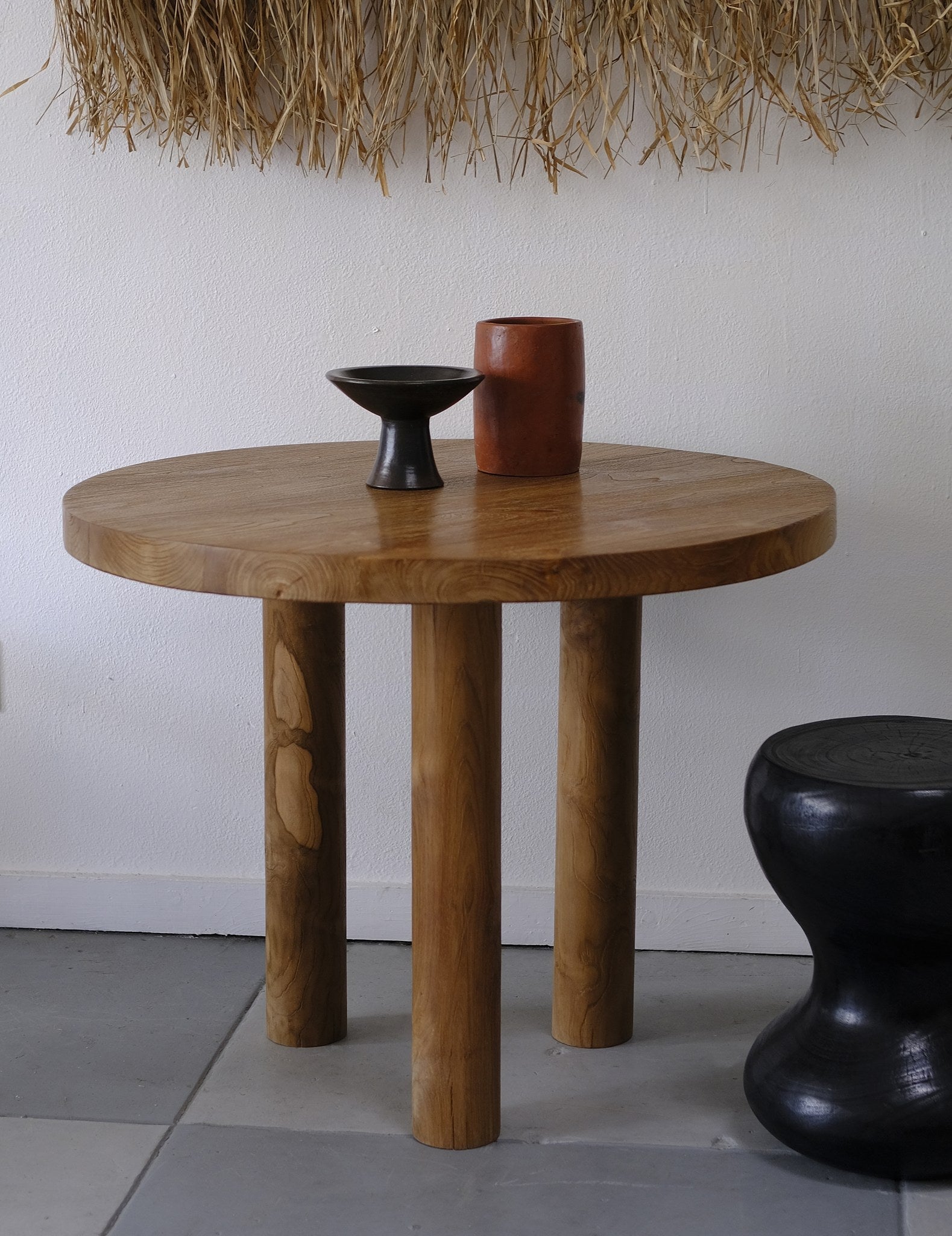 Round Dining Table, Teak - Hand and Ember