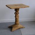 Sculptural table, aged teak wood - Hand and Ember