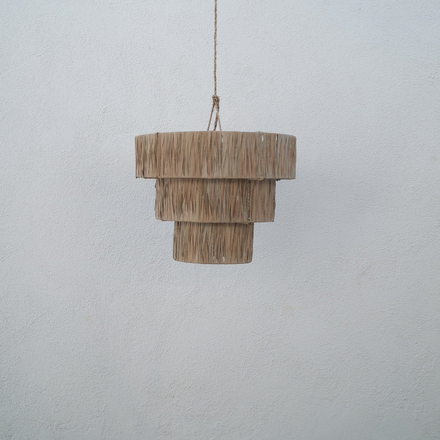 Three Tier Raffia Pendant Lamp - Hand and Ember