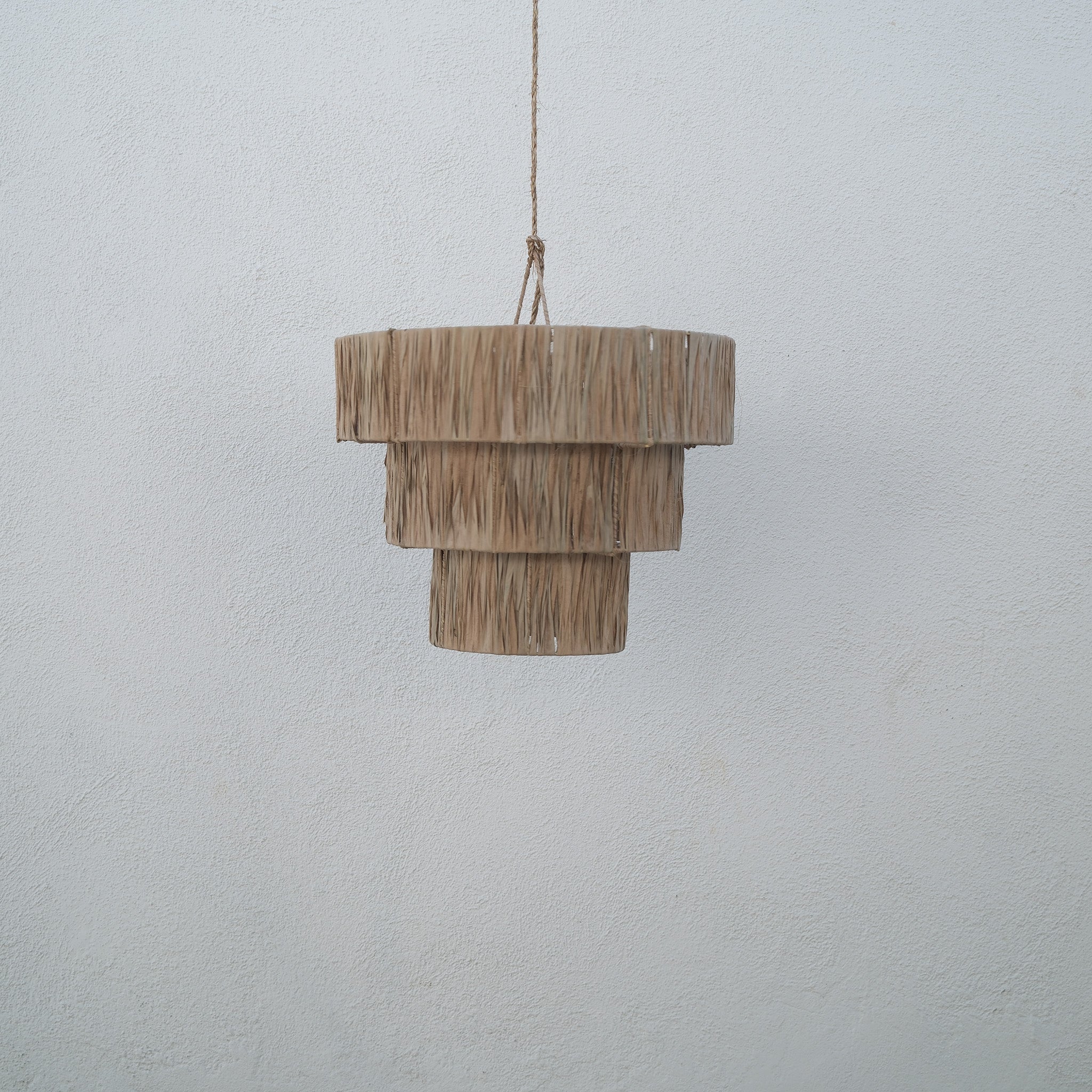 Three Tier Raffia Pendant Lamp - Hand and Ember
